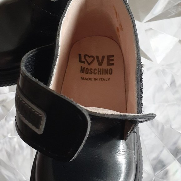 2 for $10. Black formal baby boots Love Moschino style - Picture 9 of 10
